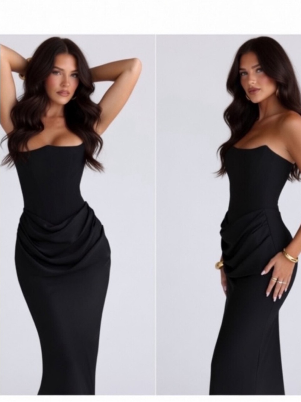 HOUSE OF CB 'Persephone' Black Crepe Corset Dress/ Small US4-6 $329 - Picture 3 of 9